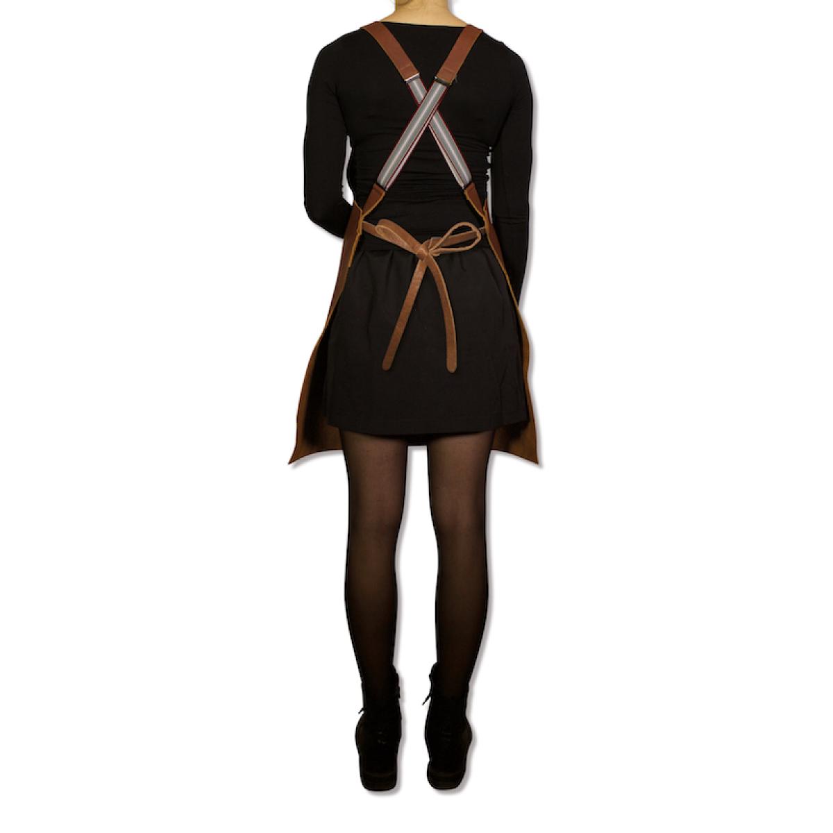 DUTCHDELUXES Suspender Forkle i skinn, Klassisk Brun - Bilde 8