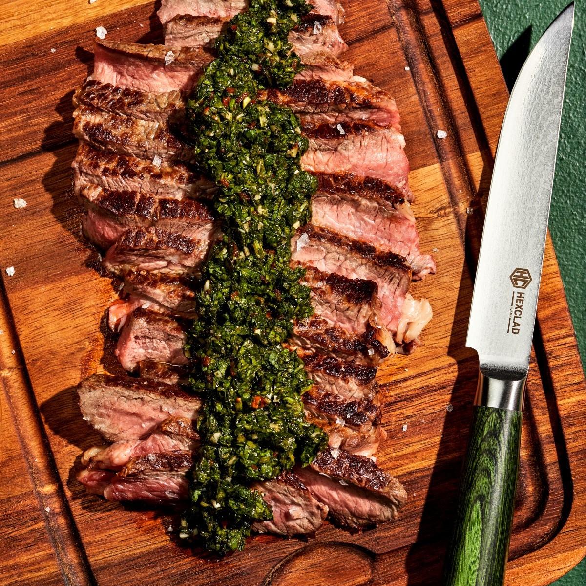 HEXCLAD Biffknivsett 4 stk, 67 lag med japansk damask-stål - Bilde 8