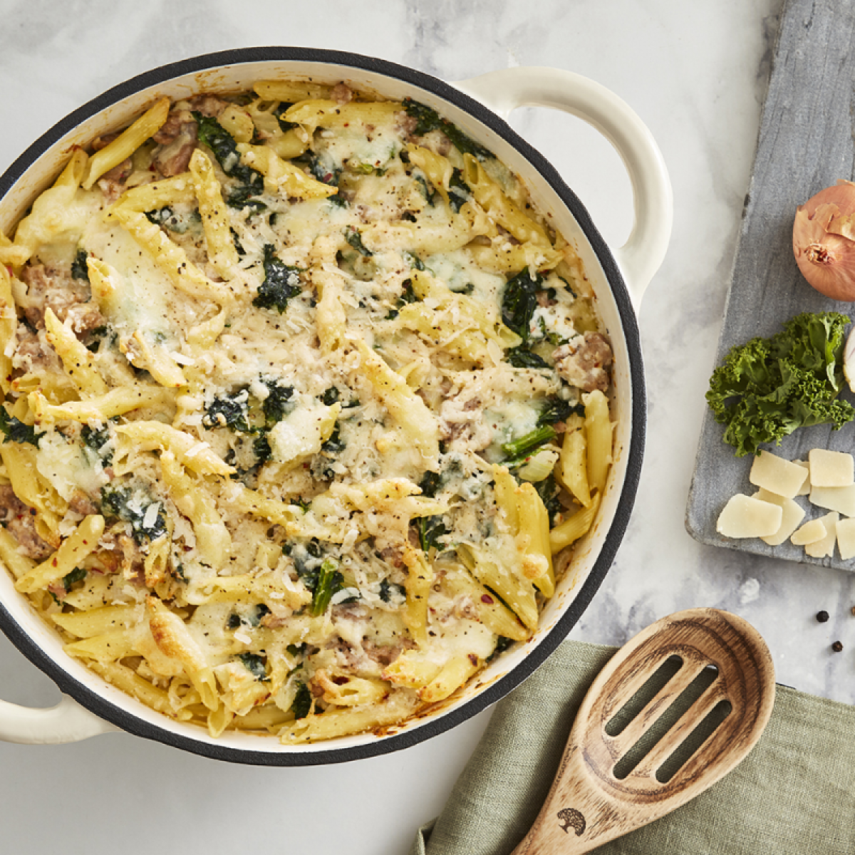 BARBARY&OAK Rund Støpejernsgryte, 24cm, Kremhvit, 4 liter - Bilde 8