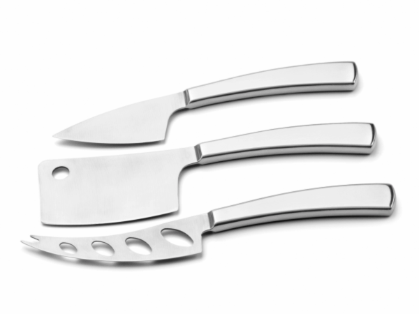 WEIS Ostesett i stål. 3 ostekniver