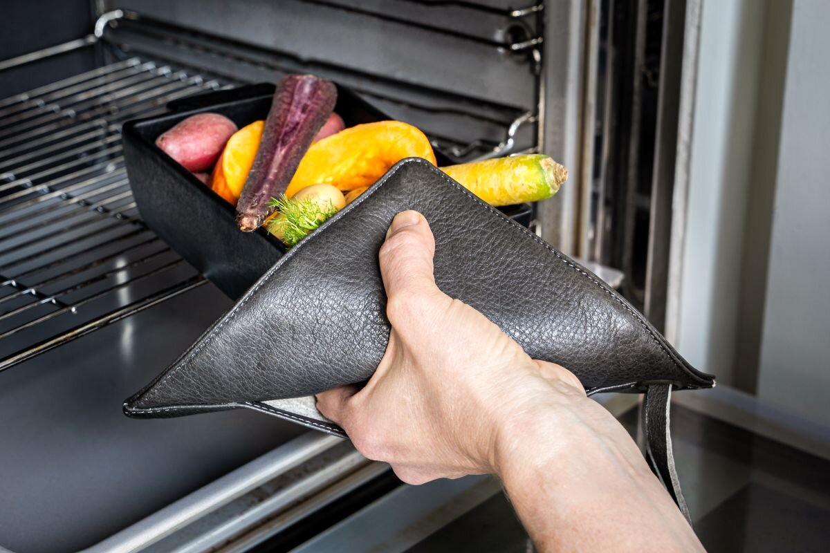 DUTCHDELUXES Gryteklut i skinn, Vintage Grå - Bilde 5