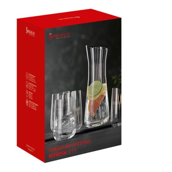 SPIEGELAU Lifestyle Vannmugge (1,0l) med 4 vannglass