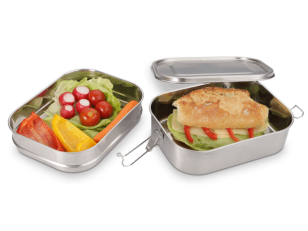 WEIS Stor dobbel matboks i stål, romdeler og tett lokk 1+1,25ltr