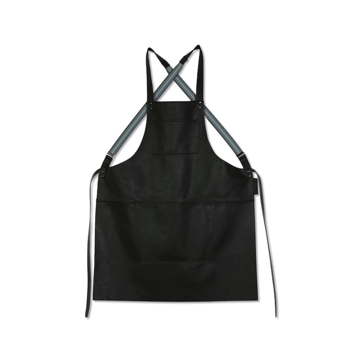 DUTCHDELUXES Suspender Forkle i skinn, Svart - Bilde 5