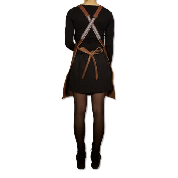 DUTCHDELUXES Suspender Forkle i skinn, Klassisk Brun