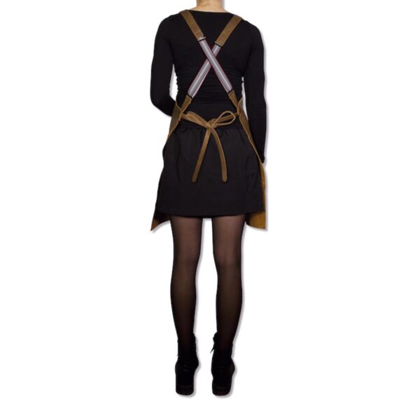 DUTCHDELUXES Suspender Forkle i skinn, Vintage Brun