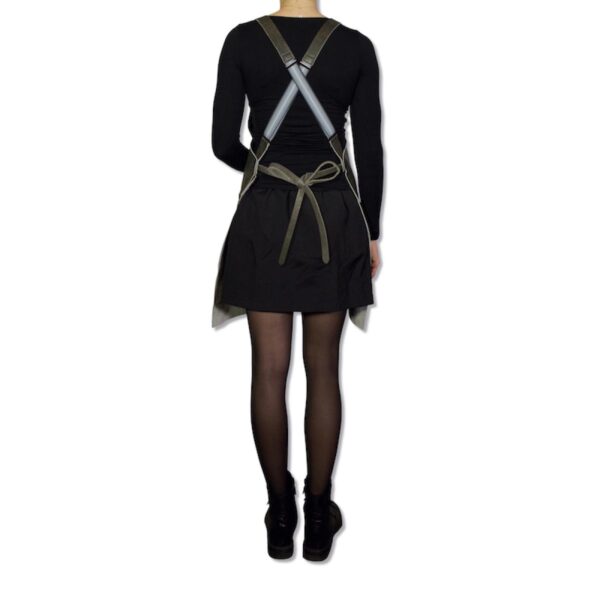 DUTCHDELUXES Suspender Forkle i skinn, Vintage Grå