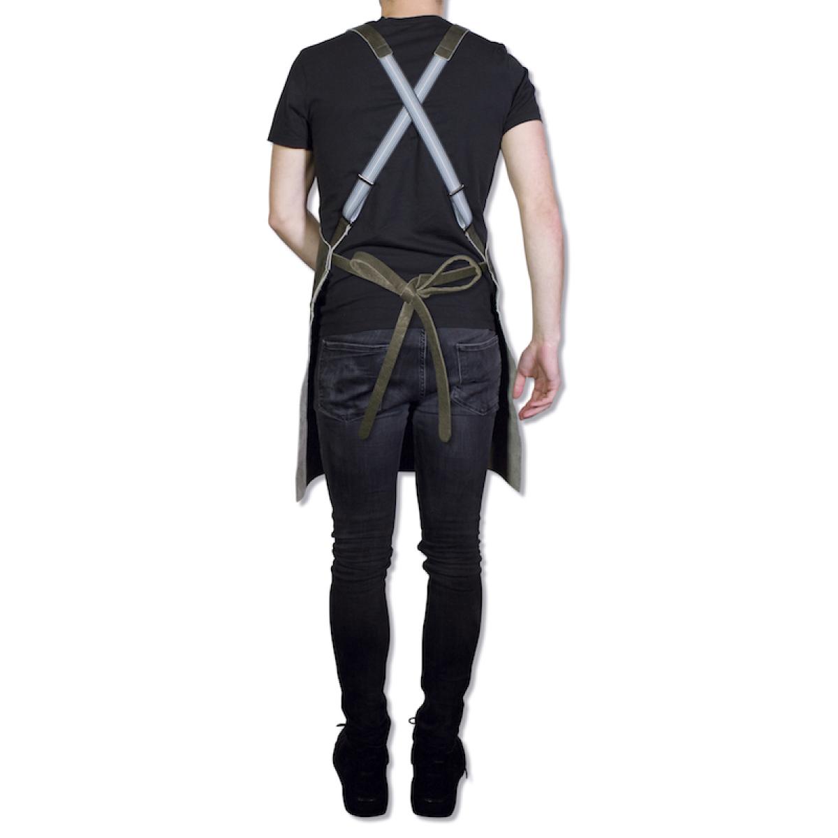 DUTCHDELUXES Suspender Forkle i skinn, Vintage Grå - Bilde 4