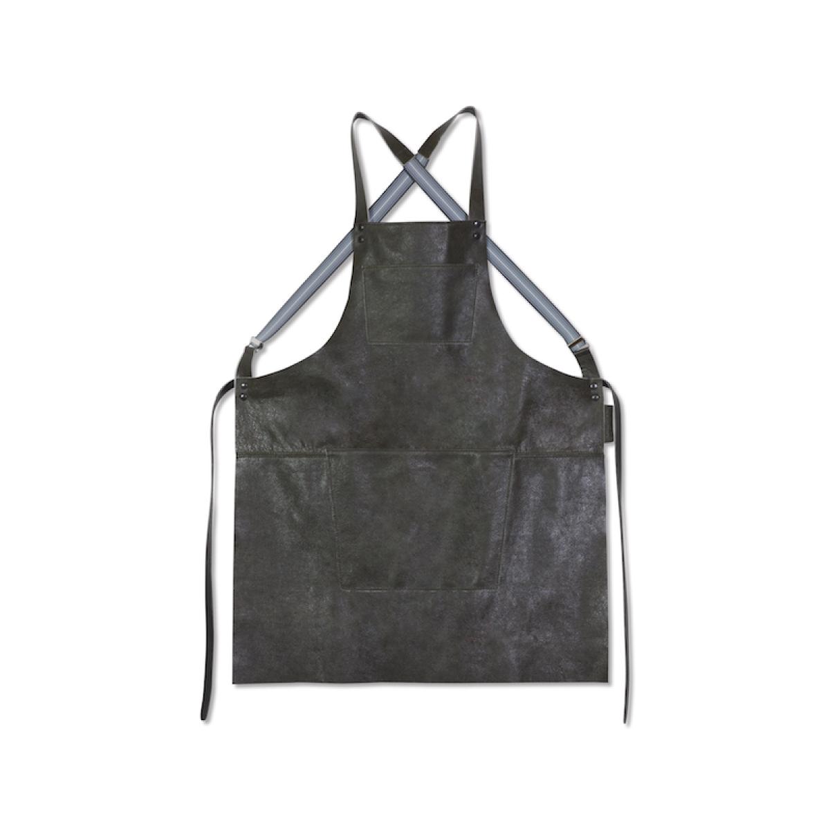 DUTCHDELUXES Suspender Forkle i skinn, Vintage Grå - Bilde 5