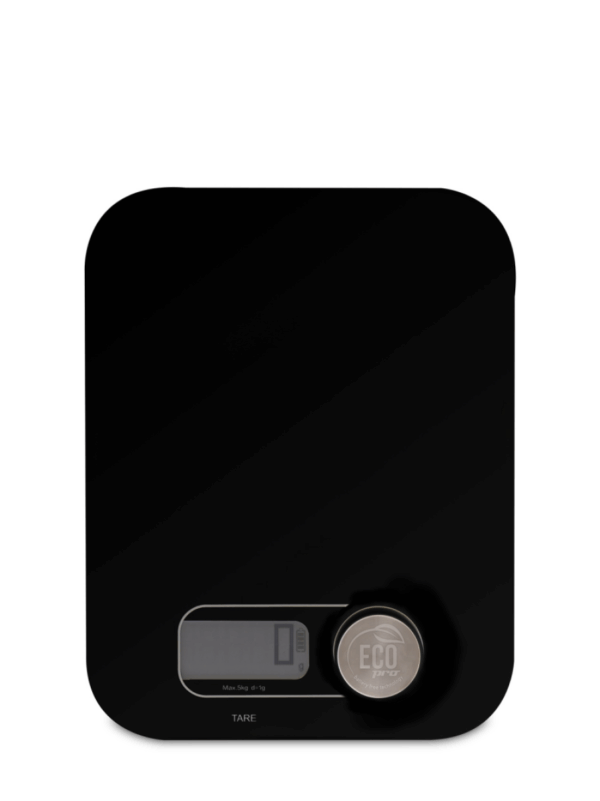 Batteriløs Svart Kjøkkenvekt fra Weis, Eco Pro 10g-5kg