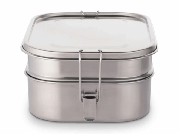 WEIS Stor dobbel matboks i stål, romdeler og tett lokk 1+1,25ltr