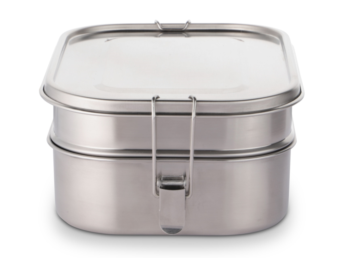 WEIS Stor dobbel matboks i stål, romdeler og tett lokk 1+1,25ltr