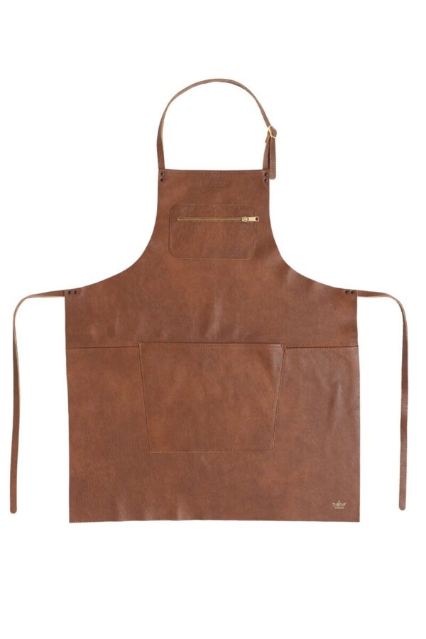 DUTCHDELUXES Zipper Style Forkle i skinn, Klassisk Brun