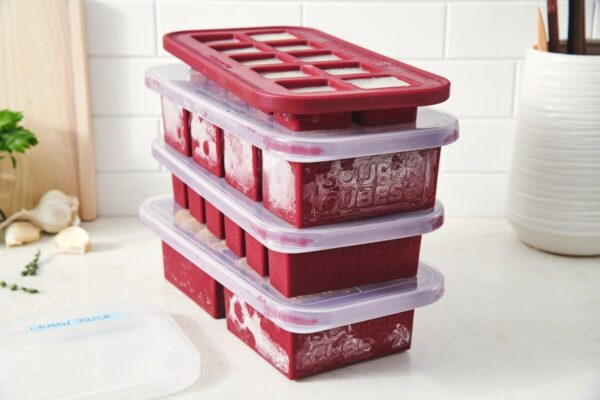 SOUPER CUBES Matoppbevaring i Silikon m/lokk Gavesett 4pk