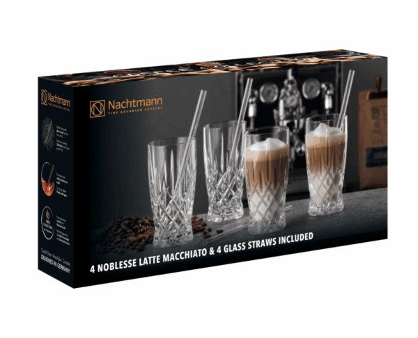 NACHTMANN Noblesse Latte glass med sugerør 350ml, 4pk